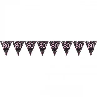 Amscan Baner flagi "80 Urodziny - Sparkling Celebrations Pink", 400 cm 9901748 - Gadżety dla niej i dla niego - miniaturka - grafika 2