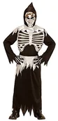 Stroje karnawałowe - WIDMANN Andreas kostium dziecięcy szkielet, ubrania, maska, kosz na klatce piersiowej i szarfa, 140, czarny - miniaturka - grafika 1