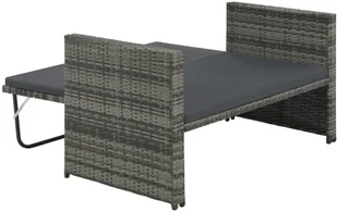 vidaXL 2-cz zestaw wypoczynkowy do ogrodu poduszki rattan PE szary 44483 - Sofy ogrodowe - miniaturka - grafika 7