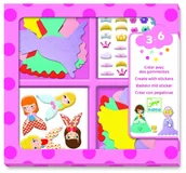 Zabawki kreatywne - Djeco zestaw z naklejkami KOCHAM KSIĘŻNICZKI DJ09053 - miniaturka - grafika 1