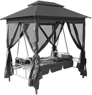 Huśtawki - vidaXL Huśtawka ogrodowa z baldachimem, 220x160x240 cm, antracytowa - miniaturka - grafika 1