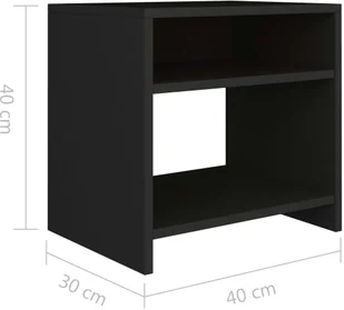 vidaXL Szafka nocna, czarna, 40 x 30 x 40 cm, płyta wiórowa - Szafki nocne - miniaturka - grafika 6