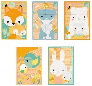 Janod Klocki drewniane puzzle 6w1 Pure 6 elementów J05158 729980 - Zabawki kreatywne - miniaturka - grafika 3