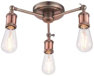 Lampy sufitowe - Endon Sufitowa LAMPA rustykalna HAL 76124 Endon metalowa OPRAWA regulowany PLAFON pająk spider miedź cyna 76124 - miniaturka - grafika 1