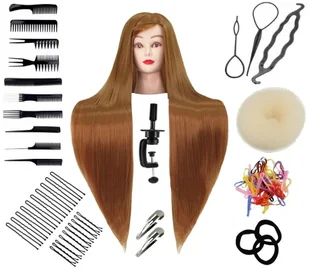ArtykuŁy jednorazowe Główka Fryzjerska 55 długi jasny blond cięcie upięcie GT-55-J-BLOND-SYNTETYK - Pozostałe akcesoria fryzjerskie - miniaturka - grafika 3