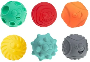 Am Tullo Am Tullo Piłki sensoryczne buźki 6 szt 462 - Zabawki zręcznościowe - miniaturka - grafika 2