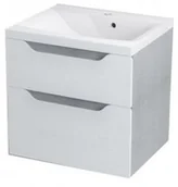 Szafki łazienkowe - Sapho WAVE szafka umywalkowa 60x65x48cm, biała/dąb srebrny WA065 - miniaturka - grafika 1