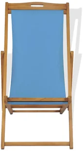 vidaXL Leżak, drewno tekowe, 56 x 105 96 cm, niebieski vidaXL - Meble turystyczne - miniaturka - grafika 4