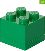 Pojemniki na zabawki - Lego Pojemniki (3 szt.) "Mini 4" w kolorze zielonym - 4,6 x 4,3 x 4,6 cm - miniaturka - grafika 1