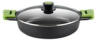 Patelnie - BRA Prior niskie garnek z pokrywką szklaną i uchwyty z silikonu, czarny, 36 cm A400536 - miniaturka - grafika 1