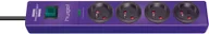 Listwy zasilające - Brennenstuhl Listwa zasilająca Przedłużacz przeciwprzepięciowy Hugo! 4 gniazda fioletowy 2m 1150614334 - miniaturka - grafika 1