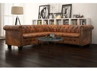 Sofy i kanapy - vidaXL Sofa Chesterfield pięcioosobowa brązowa sztuczna skóra 243615 - miniaturka - grafika 1