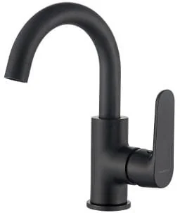 Kuchinox Dima bateria umywalkowa stojąca z wylewką U czarny mat BQD728D - Baterie umywalkowe - miniaturka - grafika 6