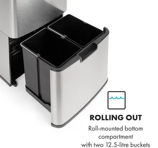 FENIKS Klarstein Klarstein Touchless, czujnik, 72 l, 4 pojemniki, ABS / PP / stal nierdzewna KG15-TouchlessBin - Kosze na śmieci FENIKS Klarstein Klarstein Touchless, czujnik, 72 l, 4 pojemniki, ABS / PP / stal nierdzewna KG15-TouchlessBin - Kosze na śmieci - miniaturka - grafika 5