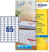Dodatki do drukarek i skanerów - Avery etykiet adresowych, personalisierbar, samoprzylepna, jednostka opakowania: 25 arkuszy 38,1 X 21,2 MM Biały J8651-25 - miniaturka - grafika 1