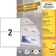 Papier do drukarek - Avery Zweckform Universal-Labels Inkjet Laser Colorlaser copier white 210x297mm 200 labels 3655 3655 - miniaturka - grafika 1