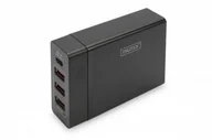 Ładowarki do telefonów - Digitus Uniwersalna 4-portowa ładowarka sieciowa 240V USB Typ C (5-20V/3A/60W) 3xUSB A (5V/2.4A) PD czarna - miniaturka - grafika 1