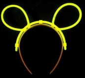 Gadżety na imprezę - ŚWIECĄCE królicze uszy- ZESTAW z patyczkami - miniaturka - grafika 1