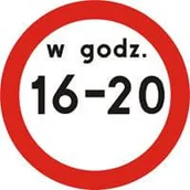 Wyposażenie miejsc publicznych - znak drogowy zakazu B-1 obowiązujący w określonych godzinach - miniaturka - grafika 1
