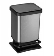 Kosze na śmieci - Kosz biurowy na śmieci z pedałem 20L Paso carbon - miniaturka - grafika 1