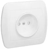 Gniazdka elektryczne - Kontakt Simon Gniazdko Akord bez uziemienia pojedyncze białe - miniaturka - grafika 1