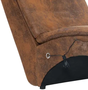 vidaXL Szezlong z poduszką, brązowy, sztuczna skóra zamszowa - Szezlongi - miniaturka - grafika 7