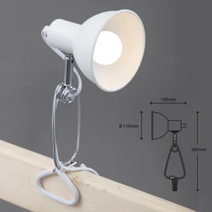 Briloner Lampa z klipsem 2790 z metalowym kloszem, biała - Lampy stojące - miniaturka - grafika 3