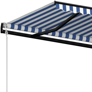 VidaXL Lumarko Automatycznie zwijana markiza, 400 x 350 cm, niebiesko-biała! 3069186 VidaXL - Markizy - miniaturka - grafika 5