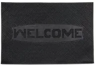 Wycieraczki - Relaxdays WELCOME wycieraczka gumowa, wymiary: 60 × 40 cm, 100% guma z powłoką antypoślizgową, do wycierania butów, na zewnątrz, przed wejście, kolor: czarny 10020203 - miniaturka - grafika 1
