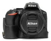 Akcesoria fotograficzne - MegaGear megagear "zawsze gotowy" skórzana torba na aparat do Nikon D5500, d5600  Half-Bottom etui ochronne  trwały, odporny na zadrapania i wgniecenia MG1170 - miniaturka - grafika 1