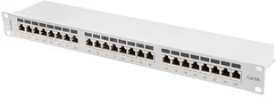 Lanberg Patch panel 24 port 1U kat.6A ekranowany szary PPSA-1024-S - Szafy rack - miniaturka - grafika 2