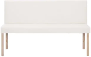 vidaXL Ławka, 139,5 cm, kremowa, sztuczna skóra vidaXL - Ławki do przedpokoju - miniaturka - grafika 4