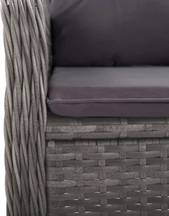 vidaXL 3-częściowy zestaw mebli ogrodowych, polirattan i szkło, szary - Meble ogrodowe - miniaturka - grafika 9