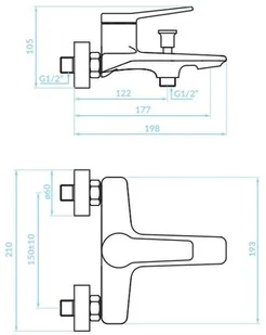 Kuchinox Bateria wannowa ścienna ALANIS BQI_610D biała różowe złoto - Baterie wannowe i prysznicowe - miniaturka - grafika 3