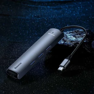 Baseus Adapter HUB 6w1 USB-C na 3x USB 3.0 + HDMI + RJ45 + USB-C PD 10073X23 - Adaptery i przejściówki - miniaturka - grafika 6