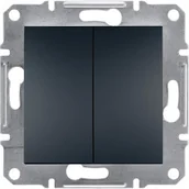 Wyłączniki światła i elektryczne - Schneider Asfora łącznik świecznikowy podtynkowy podwójny antracyt EPH0300371 - miniaturka - grafika 1