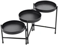 Kwietniki - Stojak na kwiaty 65x19.5x28 cm czarny metalowy loft - miniaturka - grafika 1