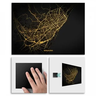 Pix4home Plakat metalowy Mapa City Lights Barcelona M POS-M-03463 - Plakaty - miniaturka - grafika 2
