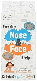 Cettua Pure White Nose & Face Strip 12 Paski oczyszczające na twarz 12 sztuk - Maseczki do twarzy - miniaturka - grafika 2