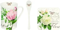 Kubki - Nuova Cer Easy life r2s KUBEK PORCELANOWY z ŁYŻECZKĄ I PODSTAWKĄ - Róże - Jardin Botanique (1459 JARB) 1459 JARB - miniaturka - grafika 1