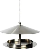 Karmniki dla ptaków - Luxus-Vogelhaus Luksusowy domek dla ptaków 11600 okrągły designerski karmnik dla ptaków srebrny połysk ze stali szlachetnej z drutem do zawieszenia - miniaturka - grafika 1