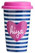 Kubki - Premier hiya Mug ciepło podróż, z pokrywką, porcelana/silikon, Pink, 330 ML 0722874 - miniaturka - grafika 1