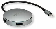 Huby USB - Roline USB 3.1 Gen 1 Hub | okrągły | 4-krotny | kabel przyłączeniowy typu C | atrakcyjny hub USB 3.0 do podłączenia do czterech urządzeń peryferyjnych 14.02.5036 - miniaturka - grafika 1