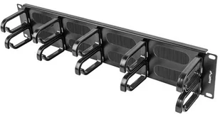 Lanberg Organizer kabli AK-1204-B 19" 2U z 5 uchwytami panel szczotkowany - typ B czarny AK-1204-B - Szafy rack - miniaturka - grafika 9