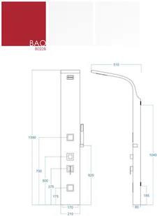 Corsan B-022T BAO CHROM - Panele prysznicowe - miniaturka - grafika 2