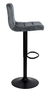 Krzesło barowe ARAKO BLACK aksamitne grafitowe VELVET - Taborety i hokery - miniaturka - grafika 5