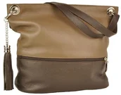 Torebki damskie - Barberinis Barberini's skórzane torebki włoskie - Beżowo - brązowa 163-20 - miniaturka - grafika 1