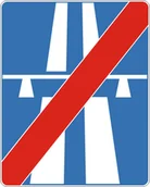 Wyposażenie miejsc publicznych - Znak drogowy informacyjny D-10 Koniec autostrady - miniaturka - grafika 1