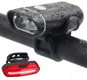 Lampki rowerowe - Zestaw Led tył przód XPG500 na Usb Lampka rowerowa - miniaturka - grafika 1
