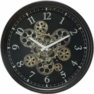 Zegary - Atmosphera Okrągły zegar ścienny z dekoracyjną grafiką kół zębatych to ponadczasowy element dekoracyjny B07LC2R127 - miniaturka - grafika 1